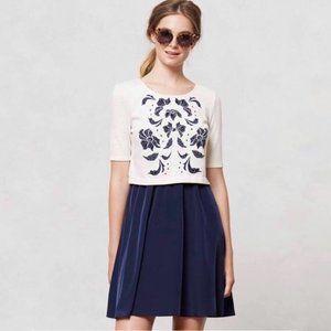 Anthro Lilka Elise Floral Eyelet Cutout Dress Sm